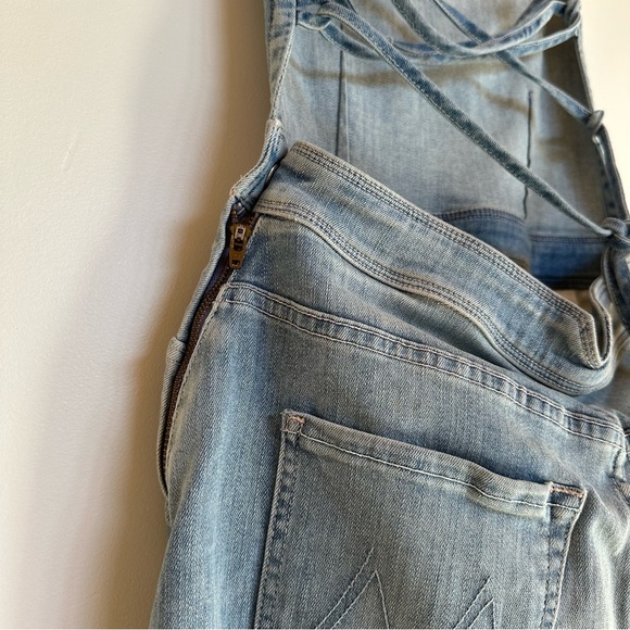 Mother Denim the Tie Back Knee Dress Fray in Tinge Size 26 - Picture 7 of 15